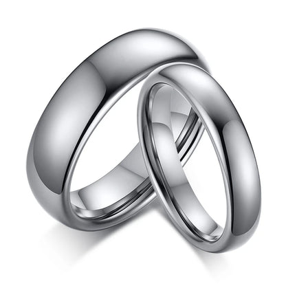 Smooth Stainless Steel Couple Rings Gold Color 4MM