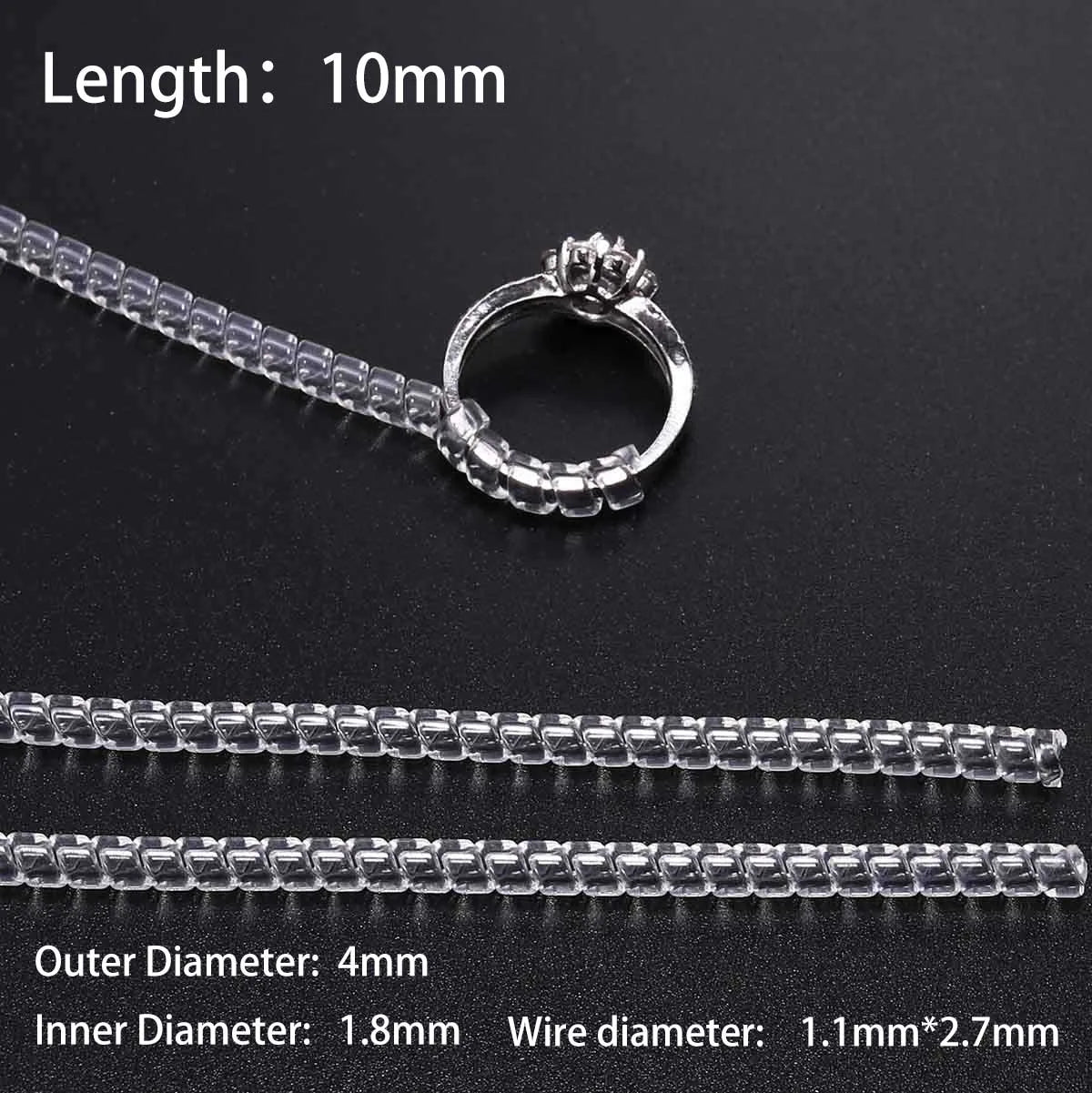 Clear Spiral Ring Tightener & Resizing Set