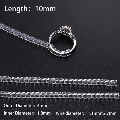 Clear Spiral Ring Tightener & Resizing Set