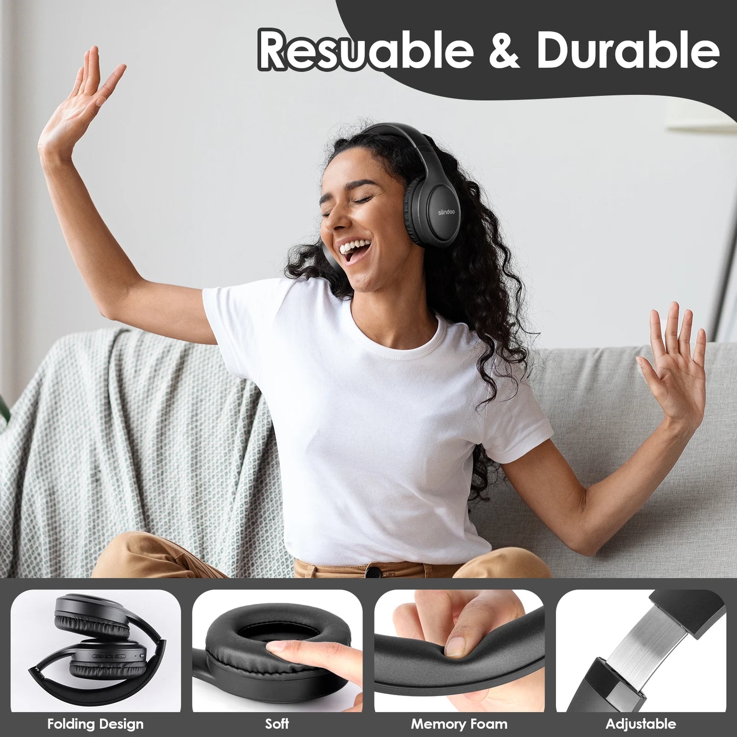 Siindoo JH-919 Wireless Headphones Super Bass