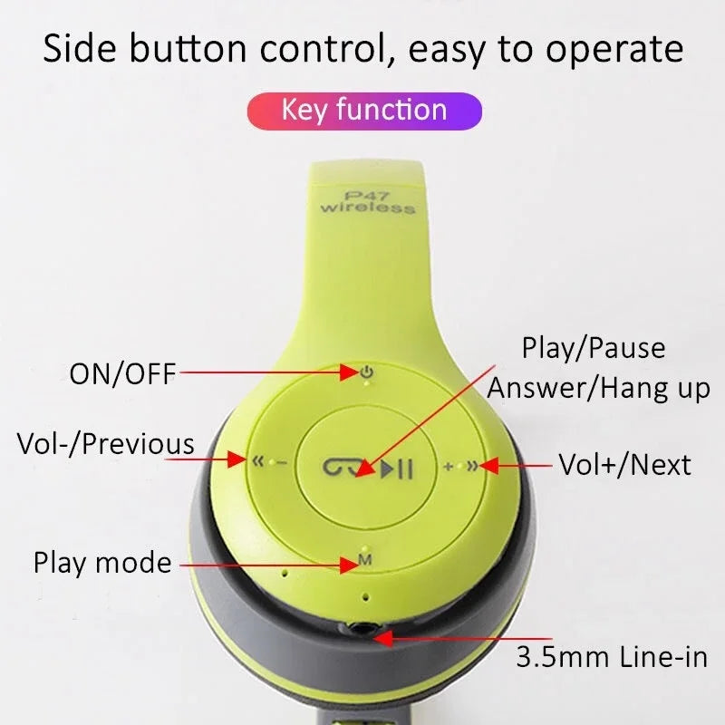 P47 Wireless Bluetooth 5.0 Headphones For iPhone