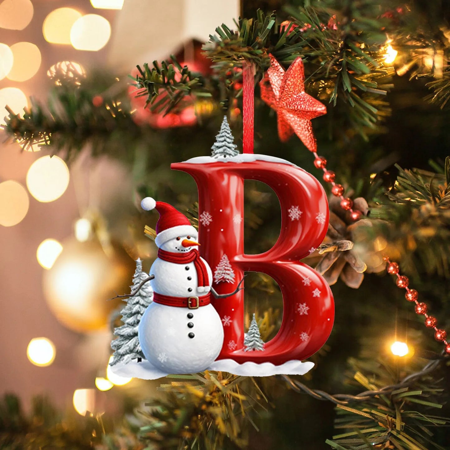 Christmas Tree Letter Pendant A-Z Ornaments 2025