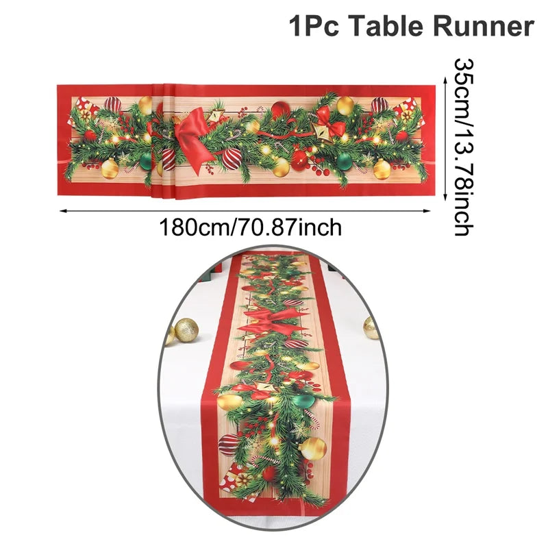 Christmas Table Runner Santa Claus Decoration