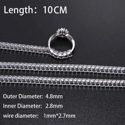 Clear Spiral Ring Tightener & Resizing Set