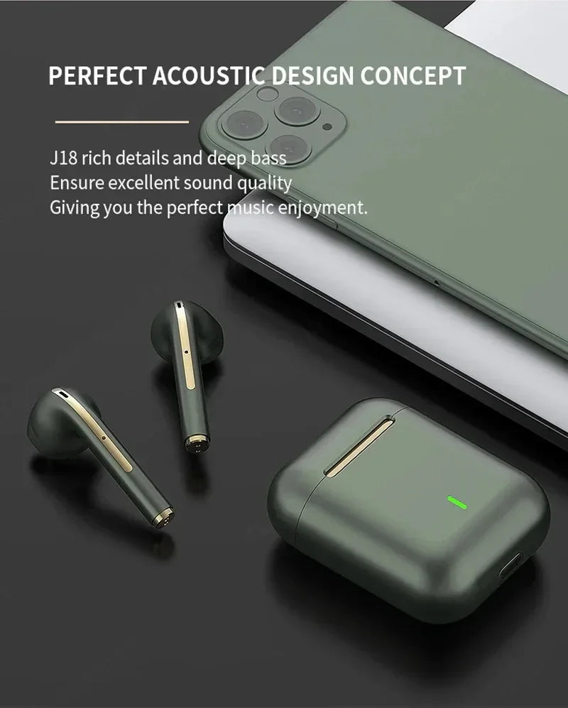 J18 TWS Bluetooth Sport Earphones Waterproof HiFi