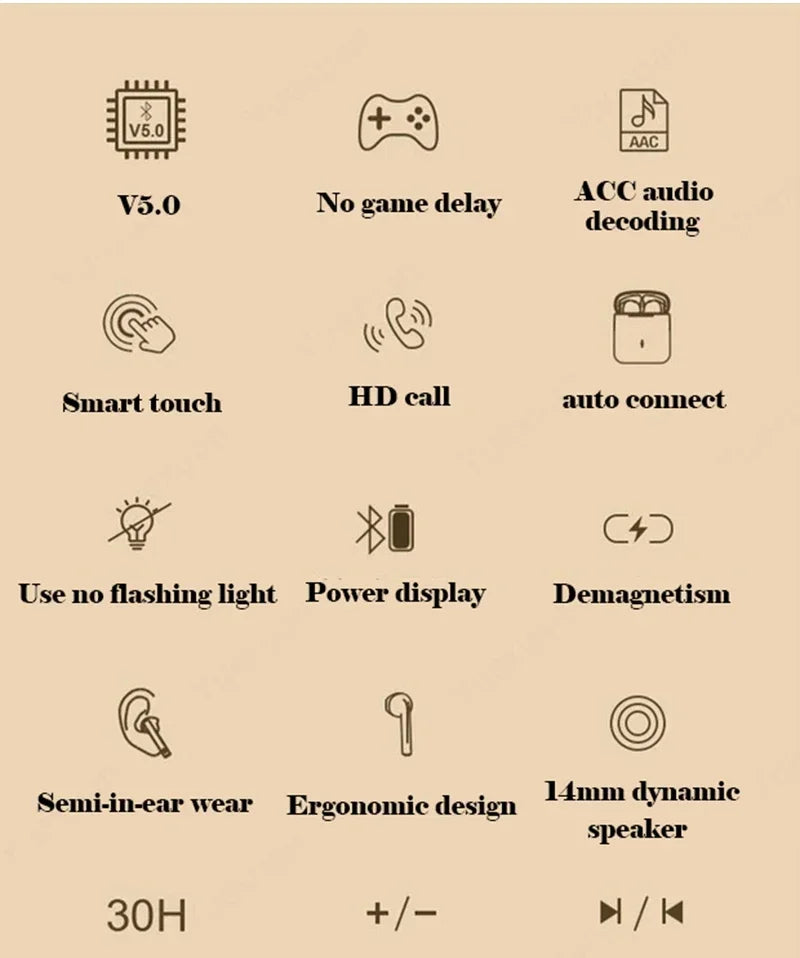 J18 TWS Bluetooth Sport Earphones Waterproof HiFi