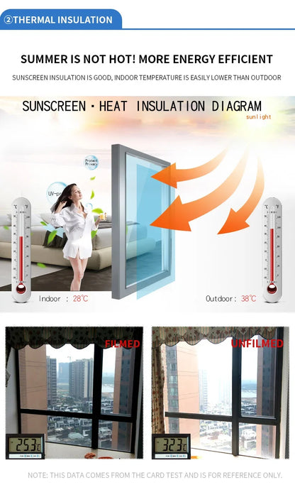 Home Privacy Window Film 2/3/5M Reflective Vinyl