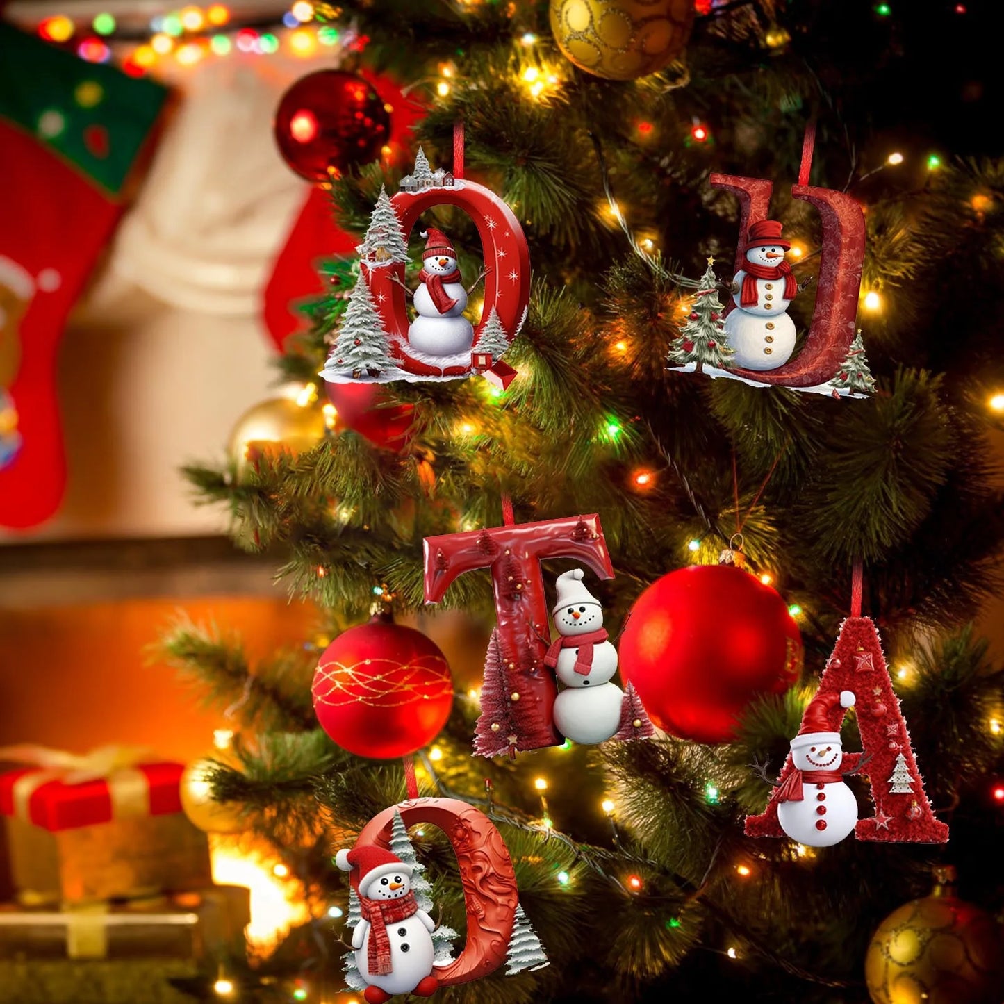Christmas Tree Letter Pendant A-Z Ornaments 2025