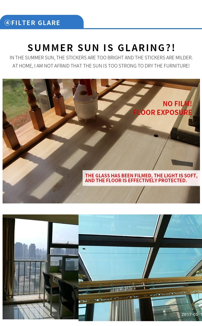 Home Privacy Window Film 2/3/5M Reflective Vinyl