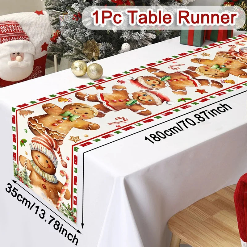 Christmas Table Runner Santa Claus Decoration
