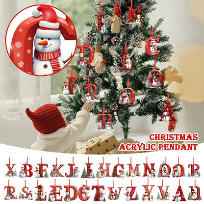 Christmas Tree Letter Pendant A-Z Ornaments 2025
