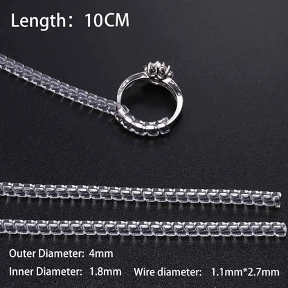 Clear Spiral Ring Tightener & Resizing Set