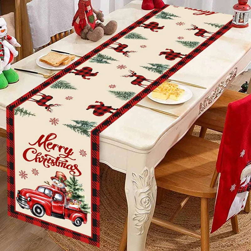 Christmas Table Runner Santa Claus Decoration