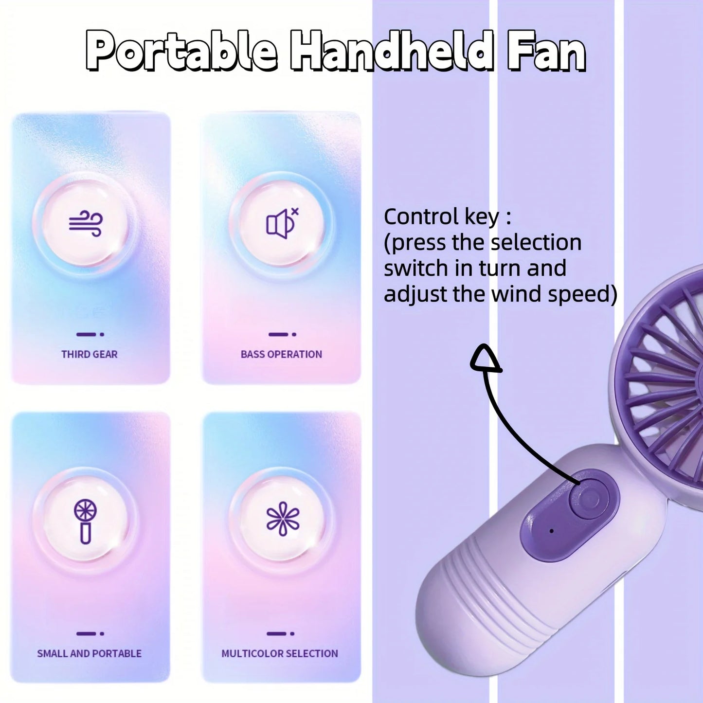 Portable USB Handheld Fan – Office, Travel, Camping