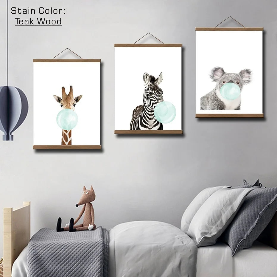 Teak Pine Wood Magnetic Painting Frame 21-100 cm