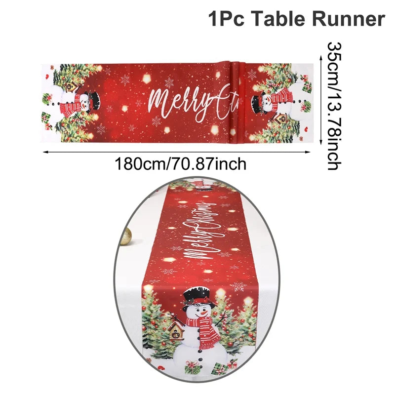 Christmas Table Runner Santa Claus Decoration