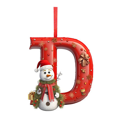 Christmas Tree Letter Pendant A-Z Ornaments 2025