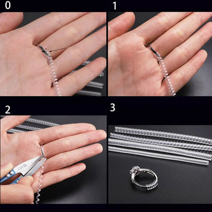 Clear Spiral Ring Tightener & Resizing Set