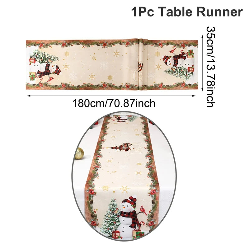 Christmas Table Runner Santa Claus Decoration